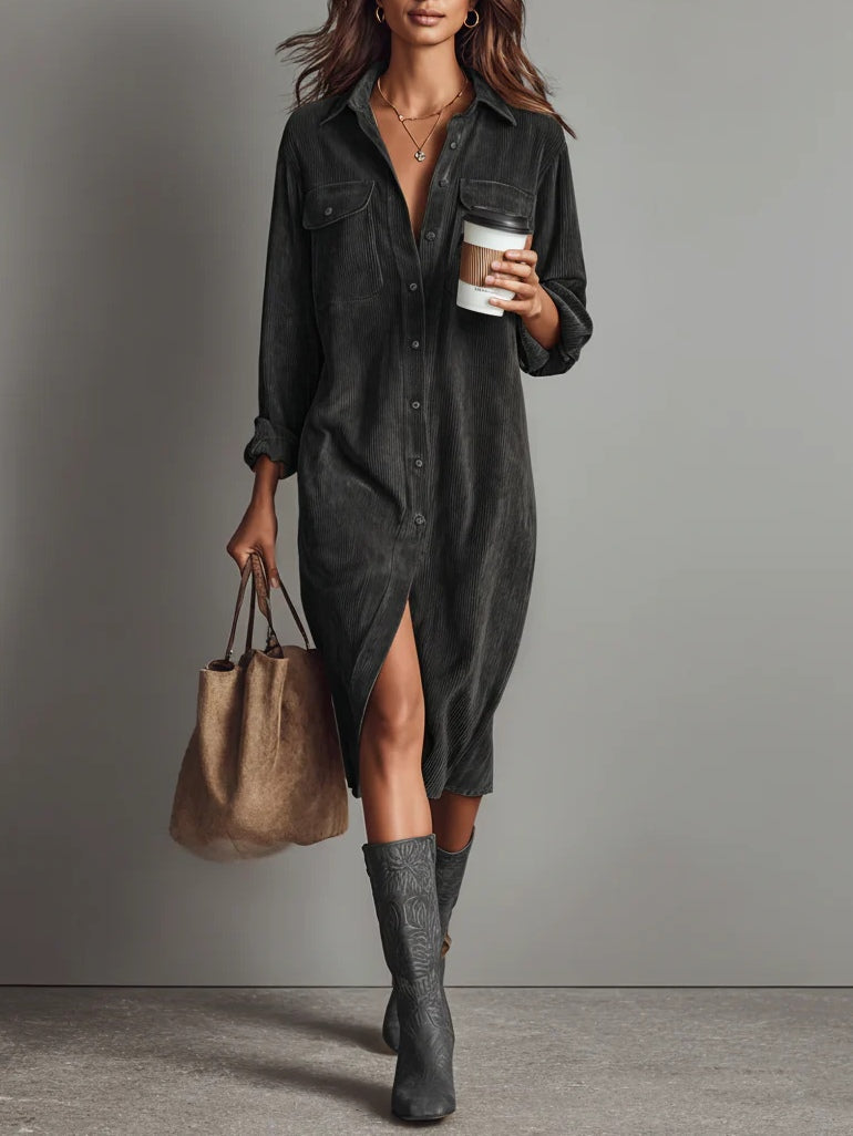 Béatrice Corduroy Midi Dress
