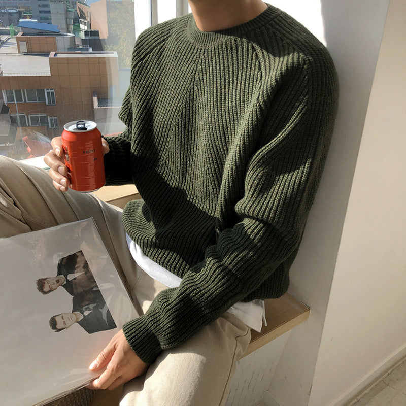 Ravier – Cotton Knit Raglan Sleeve Sweater