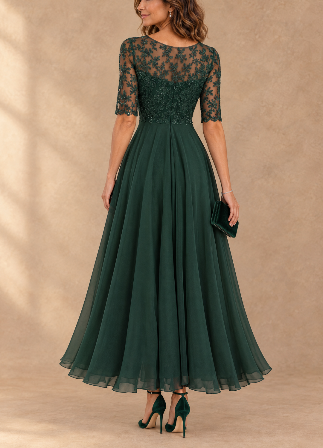 Abella Lace and Chiffon Dress