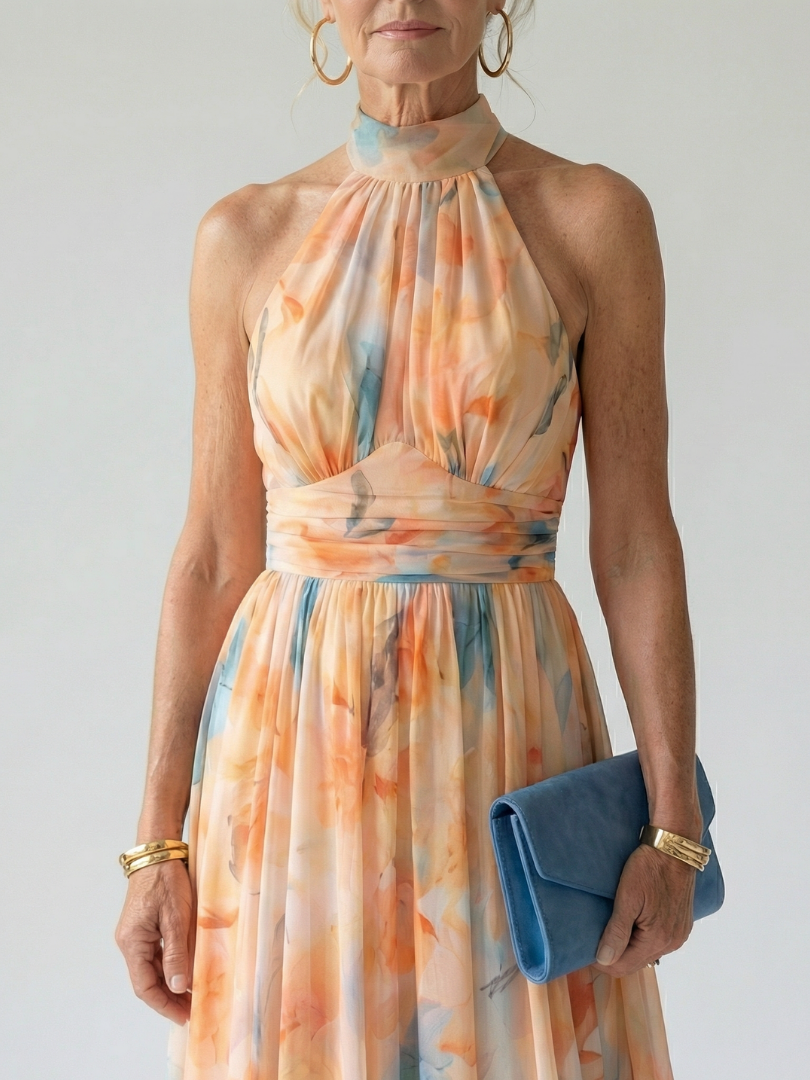 Cecilia | Soft Halter Midi Dress