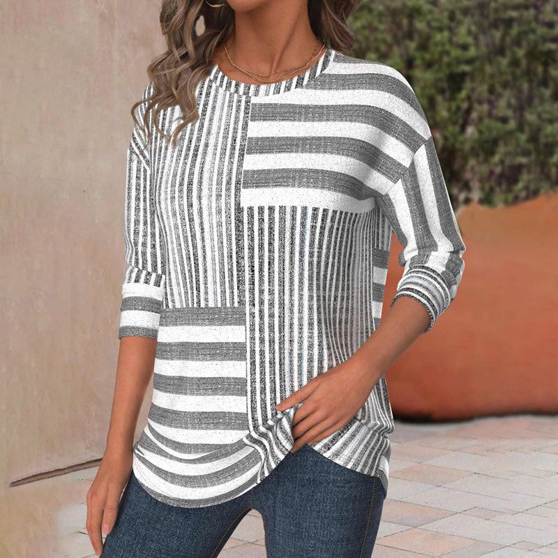 Jennie – Striped Blouse in Breathable Fabric