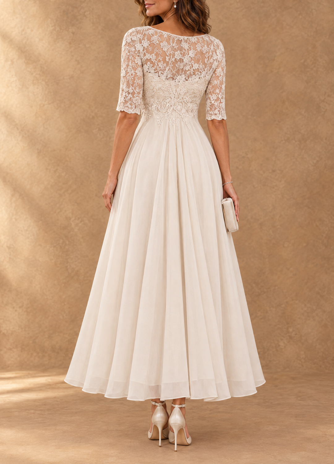 Abella Lace and Chiffon Dress