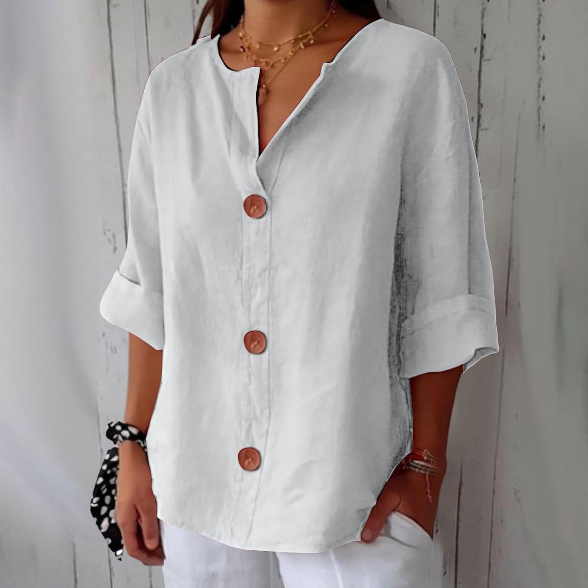 Nara – Relaxed Linen Blouse for Timeless Elegance