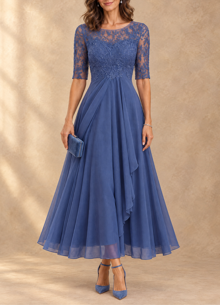 Abella Lace and Chiffon Dress