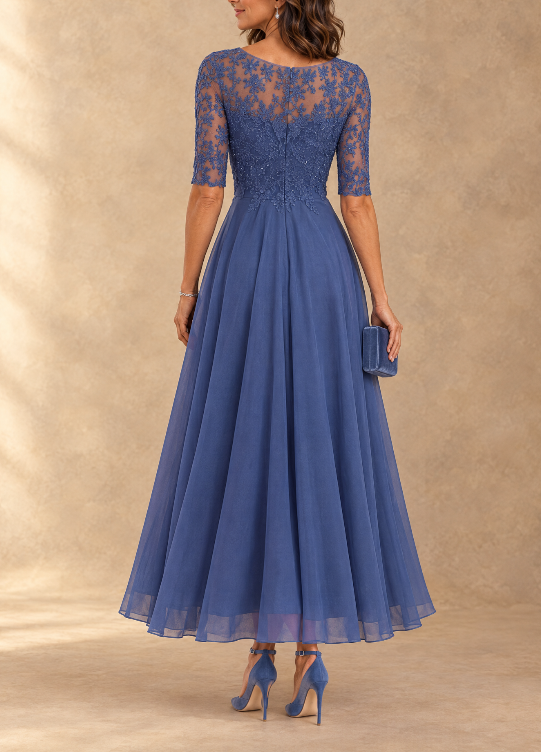 Abella Lace and Chiffon Dress