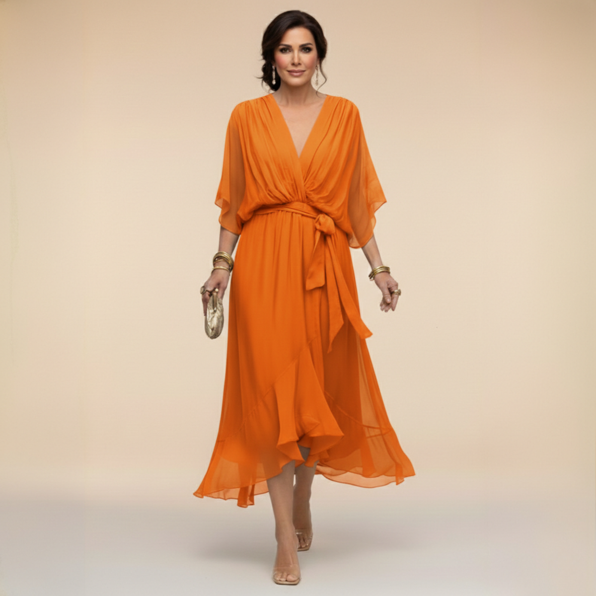 Iselle | Monica – V-Neck Flowing Dress