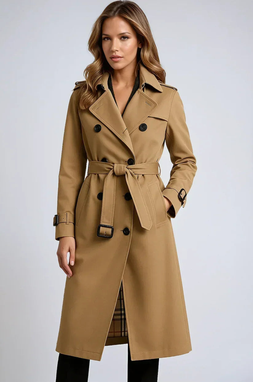 Naomi | Double Breasted Long Trench Coat