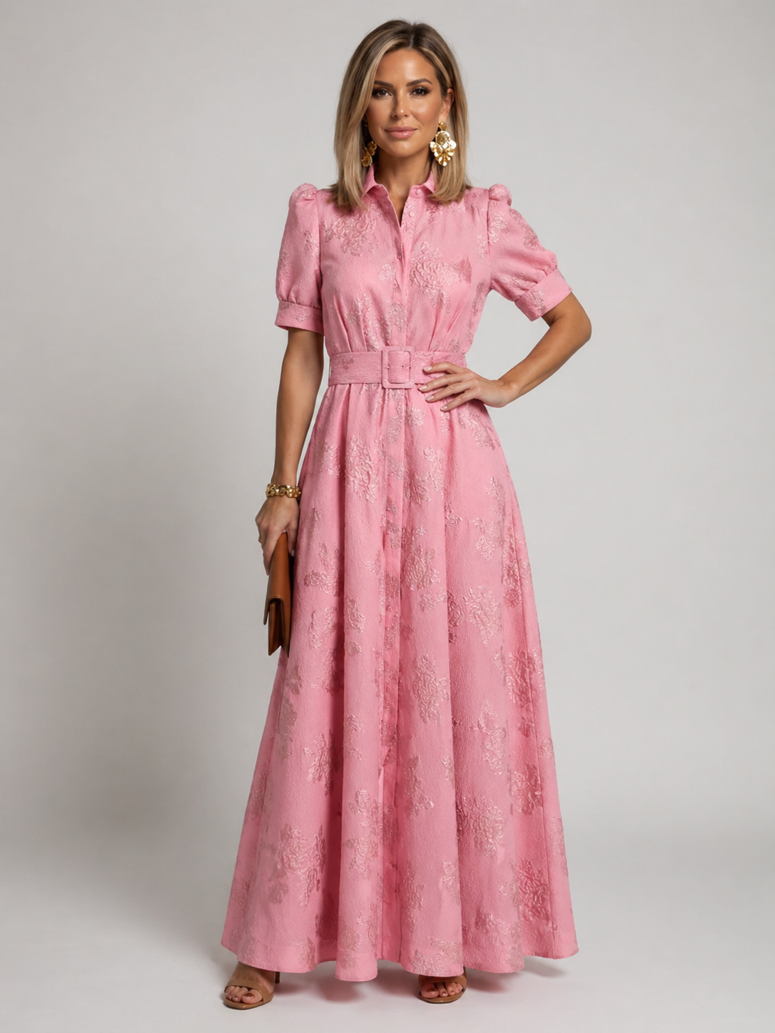 Colette | Belted Floral Maxi Dress