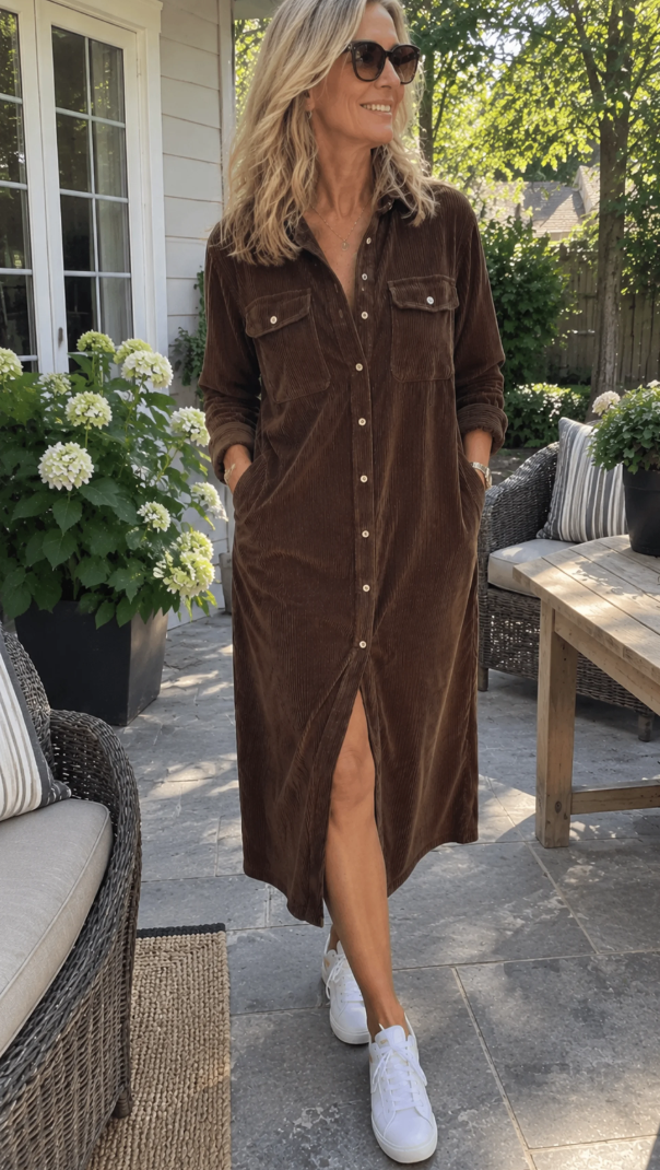 Béatrice Corduroy Midi Dress