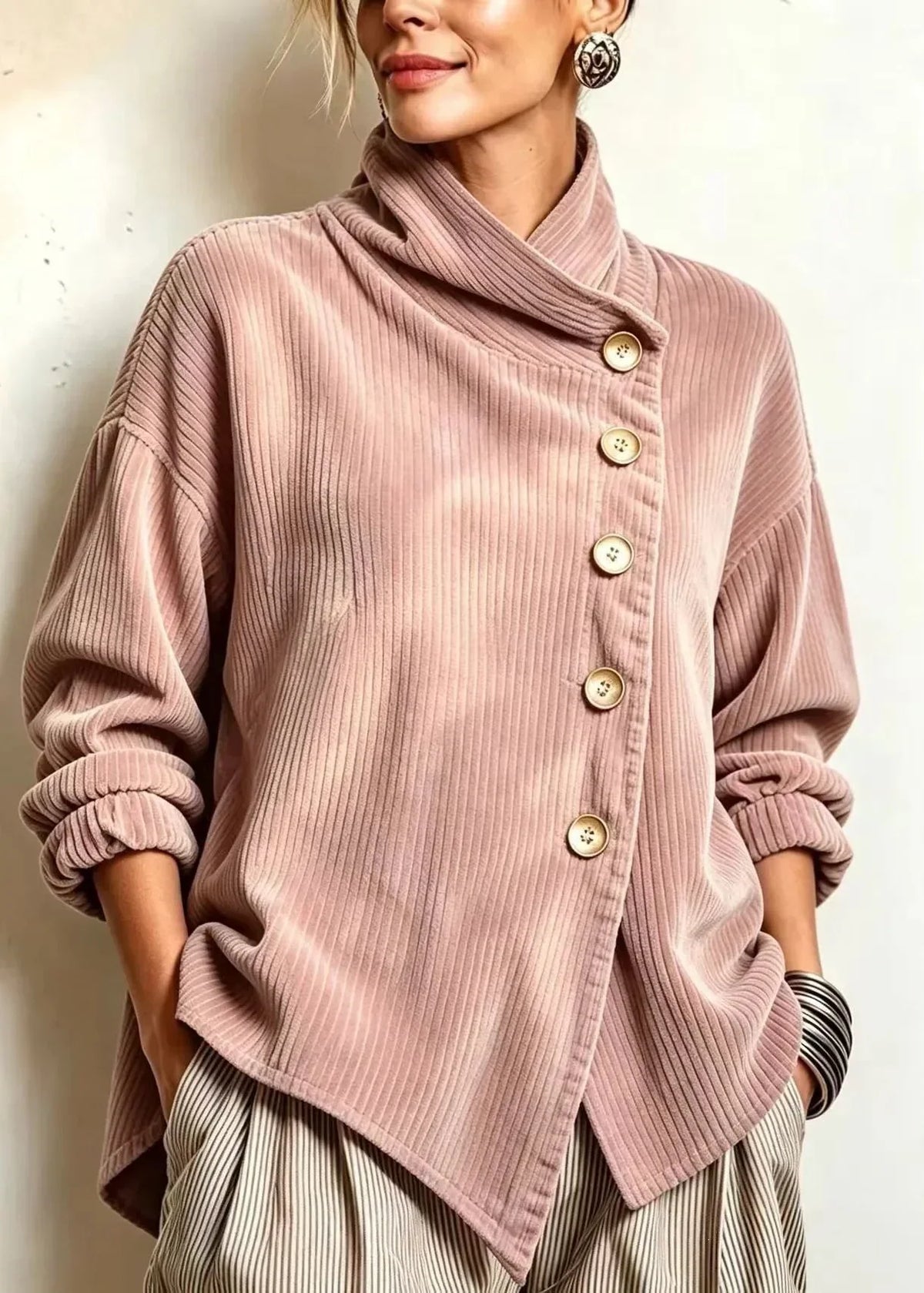 Amber | Corduroy Button-Up Top