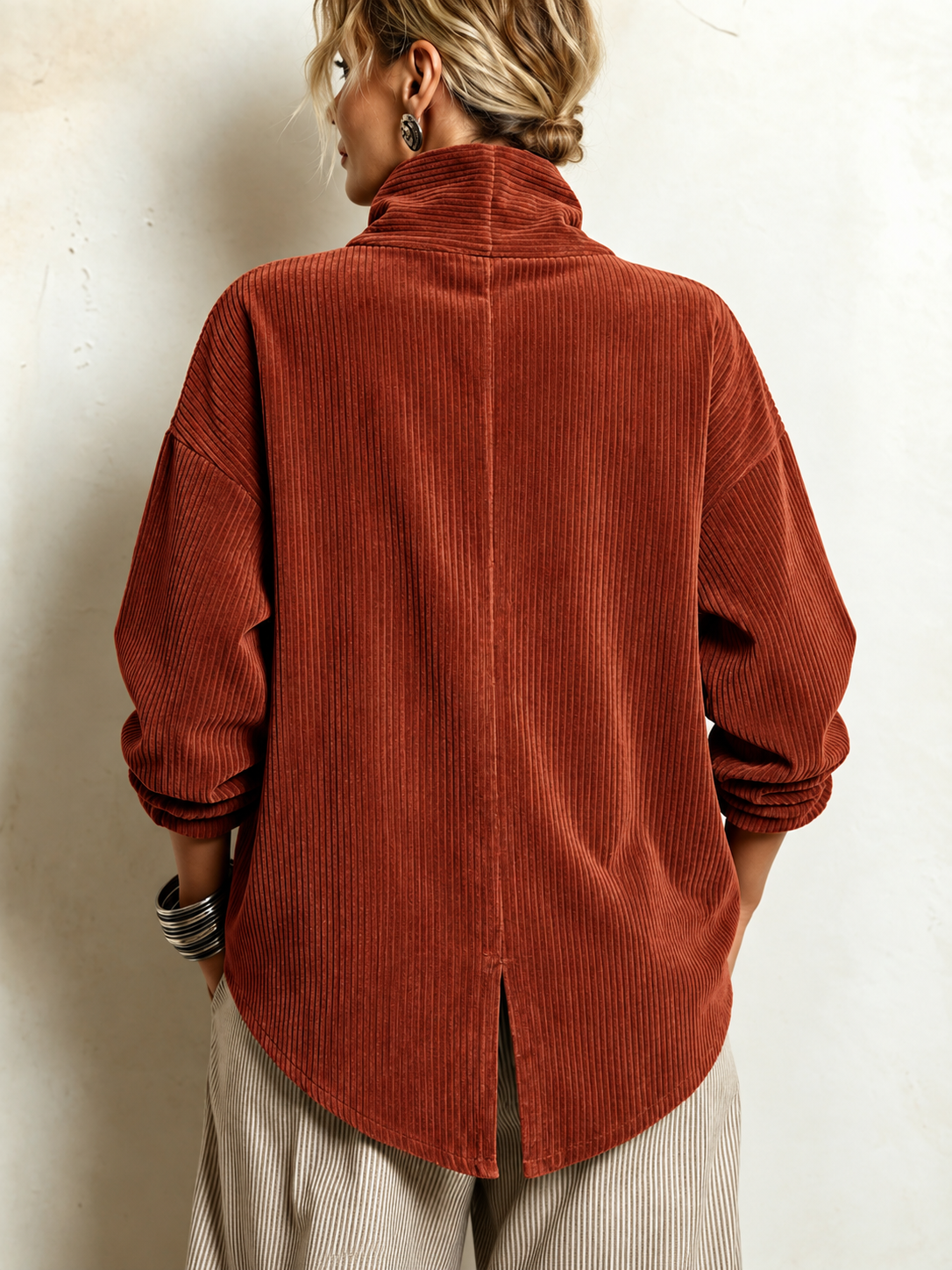 Amber | Corduroy Button-Up Top