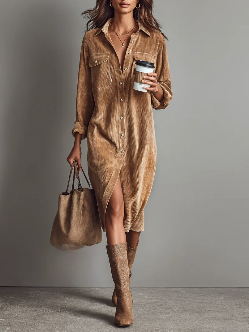 Béatrice Corduroy Midi Dress
