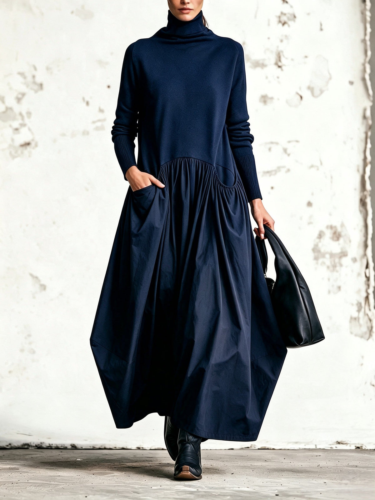 Nora | High-Neck Oversized Maxi Dress