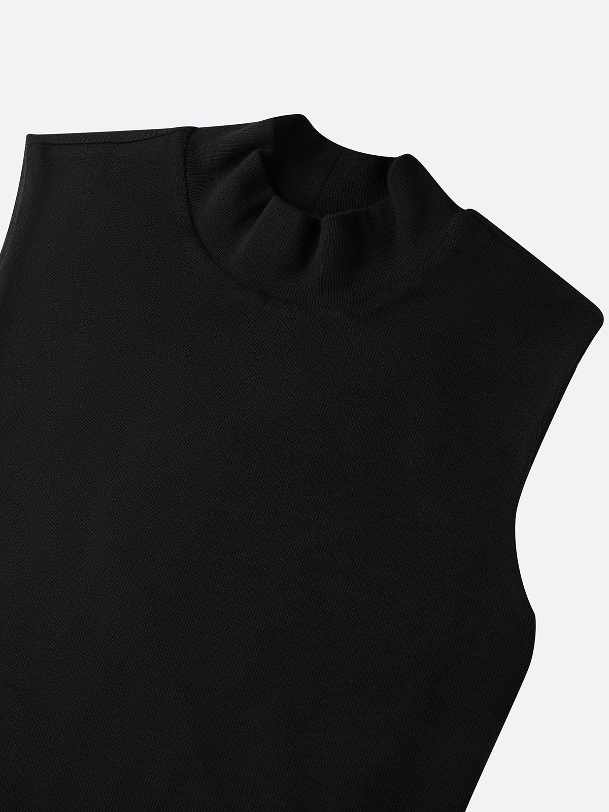 Addie | Flocked Knit High Neck Drop-Waist Sleeveless A-Line Maxi Dress